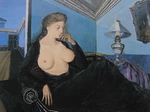 PAUL DELVAUX、ポール・デルボー、【ランプ】、希少な額装用画集より、状態良好、新品額装付、送料込み