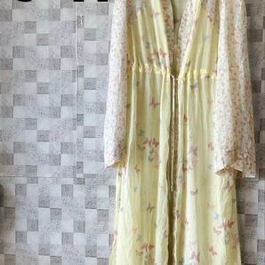 NO! BO NO BOUNDARIES シアーワンピース 総柄 蝶々 S~M