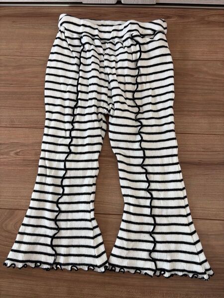 マイリトルワンダー ボーダー フレアリブレギンス 95