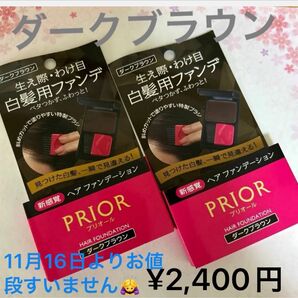 ◎商品名、プリオールヘアファンデーション 資生堂 《ダークブラウン》 2個 新品 お値段相談不可商品です。