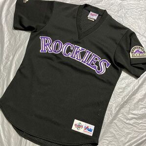 MLB コロラド ロッキーズ ベースボールユニフォーム メンズMサイズ ブラック マジェスティック オーセンティックコレクション