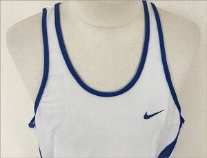 90's 90年代 デッドストック 米国製 ナイキ NIKE タンクトップ メッシュ 青白 サイズL [F2]