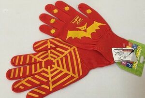 未使用 GRIP GLOVE ファッション グリップグローブ 手袋 こうもり スパイダー柄 レッド 自転車 スポーツ等 [E1]