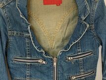 クロアチア製 2003 リーバイスレッド LEVI'S RED レディース デニムジャケット ジージャン ジップ 表記XS [K]_画像1