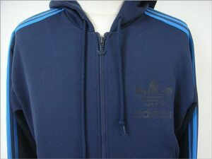 2005 アディダス オリジナルス adidas ジャージ フーデッドフロック パーカー ネイビー サイズM [F6]