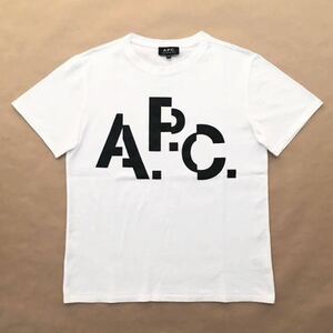 美品 正規品 A.P.C. DECALE ロゴ 半袖 Tシャツ ホワイト ブラック XS ユニセックス 完売 APC アーペーセー @a664