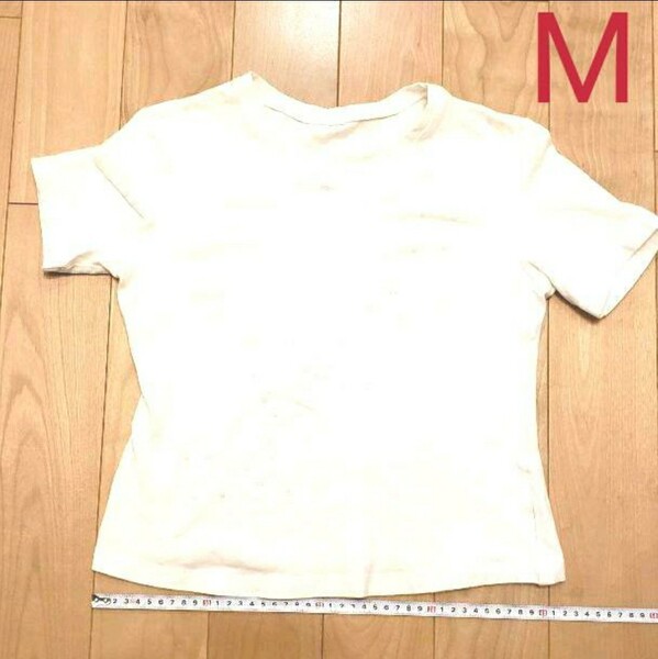 白　Tシャツ カットソー トップス　レディース　M