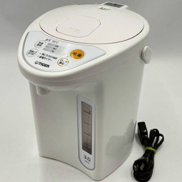 TIGER タイガー マイコン電動ポット PDR-G301 ホワイト 3.0L 動作確認済み