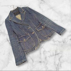 【アンタイトル】UNTITLED(2)デニムジャケット テーラード インディゴ染め カジュアル