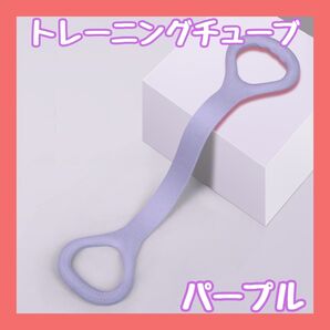 エクササイズバンド ゴムチューブ 美姿勢 ボディメイク ダイエット パープル