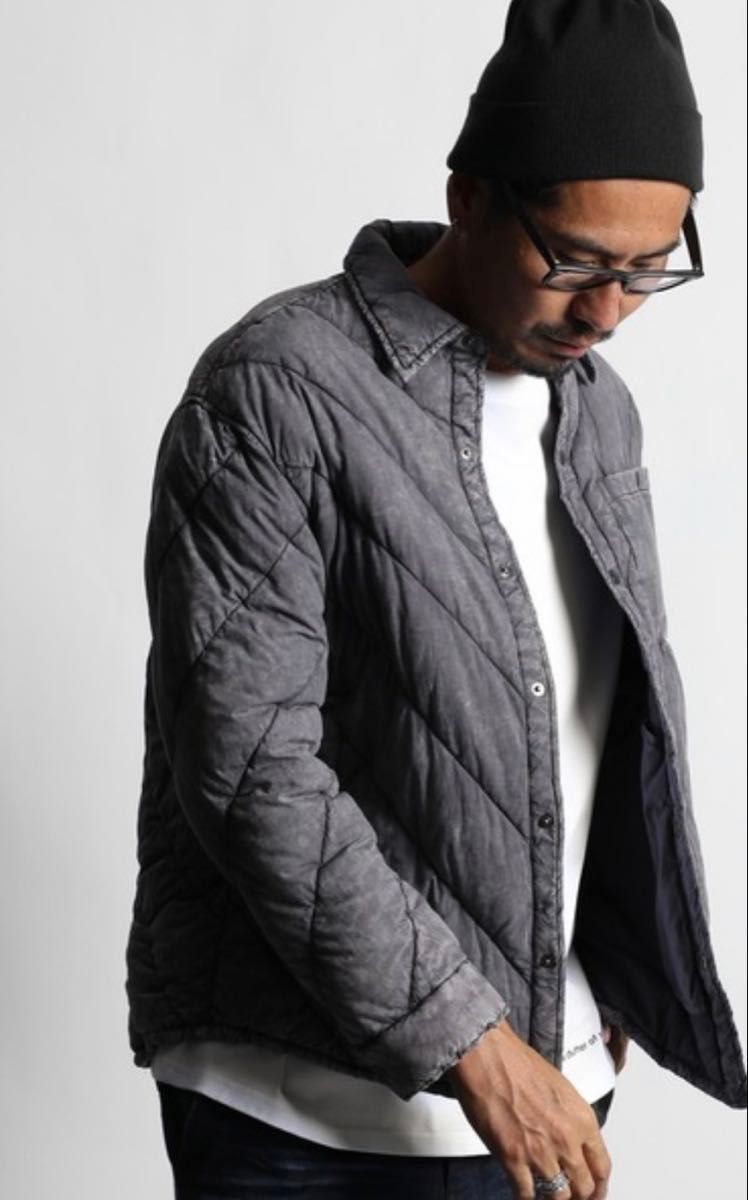 The DUFFER of ST.GEORGE サステナブル エコ ニュアンスカラー 中綿シャツブルゾン シャツアウターグレーS