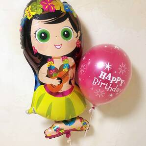 大型 バルーン フラガール バースデー ピンク 誕生日 ヘリウム 風船