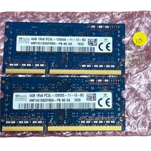SK hynix 4GB PC3L-12800S ノートPC用メモリ 2枚セット