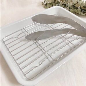 新品 人気 ホーローバット&揚げ網 &トング 3点セット