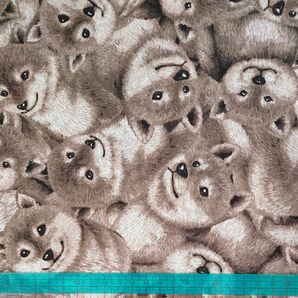 127 生地 はぎれ 柴犬 ブラウン