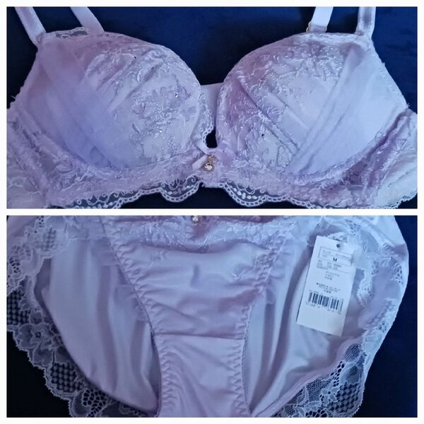 ブラ&ショーツセット チュチュアンナ ノンワイヤーブラ 運命のブラ ラベンダー 淡いパープル B70 Mサイズ 新品未使用