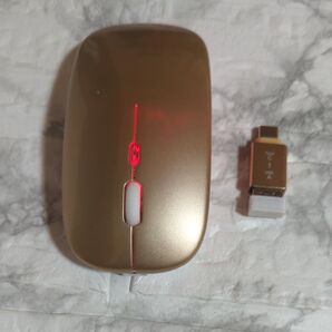 ワイヤレスマウス USBレシーバー付き ゴールド Type C USB A