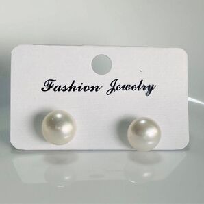 大粒 照り良く 天然淡水真珠 直結 パールピアス 本真珠 ホワイト系 9.5-10mm 絶品カラー pearl jewelry