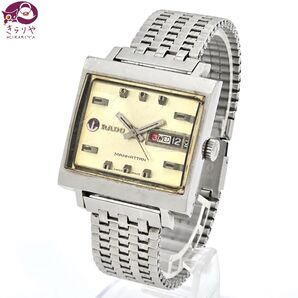 ラドー マンハッタン 自動巻き メンズ腕時計 稼働品 ヴィンテージ ワイドスクエアケース デイデイト SS 腕周り約16.5㎝