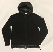 未使用 直営店購入 正規品 MONCLER モンクレール ニット パーカー ダウン ブルゾン メンズ ブラッ ク M ジャケット アウター ジップアップ_画像3