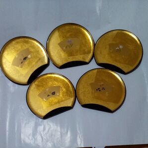新品 長期保管品 金箔 半月 銘々皿 四季 5枚セット