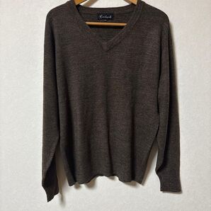 Vネック ニット セーター ブラウン系
