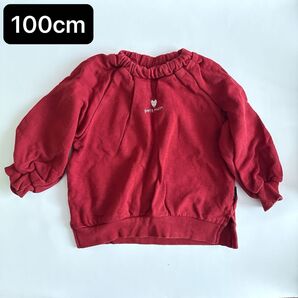 petit main 100cm トレーナー スウェット 長袖 赤