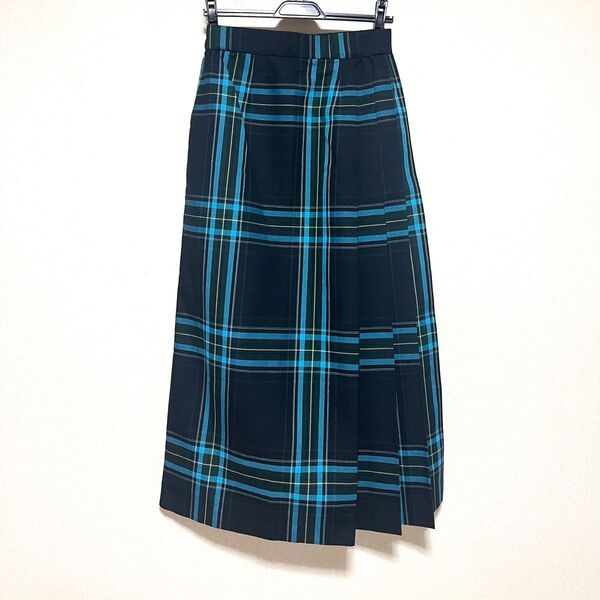 【新品未使用】coen コーエン チェックプリーツスカート ロングスカート コバルト Sサイズ