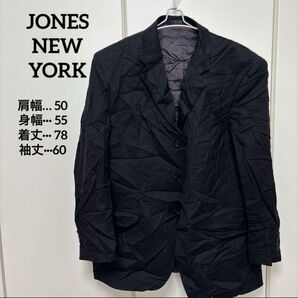 JONES NEW YORK テーラードジャケット ブラック 大きいサイズ ウール 黒 ブレザー スーツ