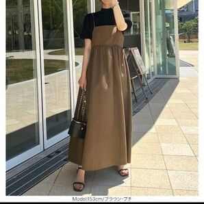 バックストリングキャミワンピース 神戸レタス プチレタス ブラウン