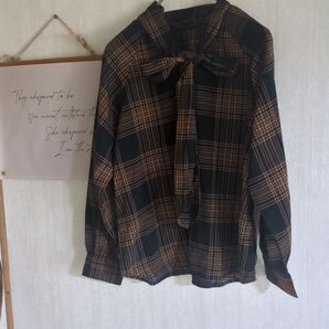 美品 チェック ブラウス