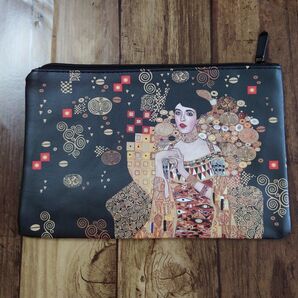 名画 クリムト アデーレ・ブロッホ=バウアーの肖像 ポーチ 化粧ポーチ メイクポーチ アート 絵画