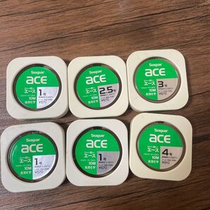 ◆セール◆ Seaguar シーガー エース フロロカーボン 1号 2.5号 3号 4号10M 6個セットN8