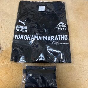 横浜マラソン 2025 10th anniversary Tシャツ Mサイズ ミニポーチ付き