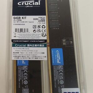 ◆Crucial◆DDR5-5200◆64GB(32GB×2枚組)◆デュアルチャネル対応◆メモリ◆CT2K32G52C42U5◆
