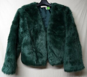 *TOPNOTE* fake fur jacket green *