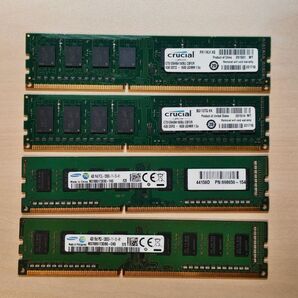 DDR3-1600 PC3-12800U 4GB×4枚 計16GB Samsung Crucial メモリ PC ⑦