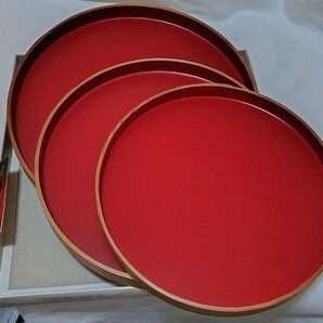 秋田杉 曲げわっぱ トレー 3枚セット おぼん 丸盆