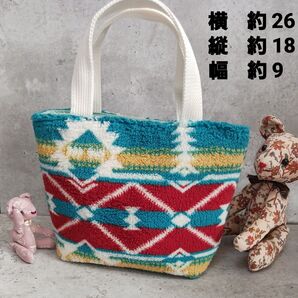 ネイティブ柄 ミニトートバッグ マルチカラー