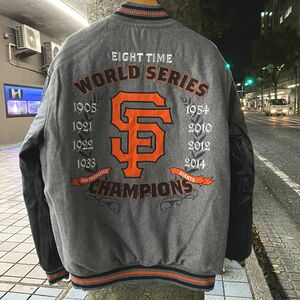 MLB公認 【M】 JH design JHデザイン SF ジャイアンツ GIANTS 記念チャンピオンズ 限定 リバーシブル スタジアムジャケット スタジャン 