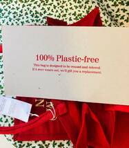 使い古したら本店で交換ok・スモール・プラスチックフリーに変更の「 Red & Gold Christmas Bag for Life 」フォートナム&メイソン_画像7