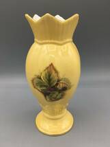 エインズレイ オーチャードゴールド フルーツ柄 花瓶 フラワーベース フリル 高さ16.5cm 果実 桃 葡萄_画像4