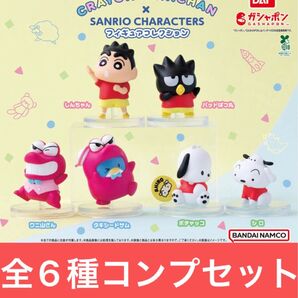 原作 クレヨンしんちゃん×サンリオキャラクターズ フィギュアコレクション【全6種コンプリートセット】ガシャポン