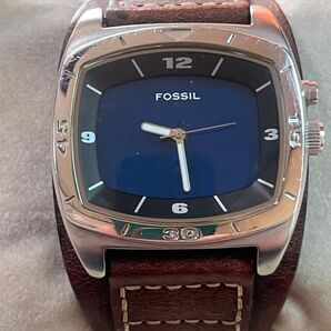 FOSSIL フォッシル 腕時計 ブルー、グリーン文字盤 ブラウンレザー