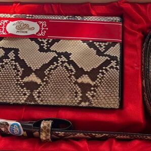 PYTHON 蛇柄長財布とベルト 新品未使用 蛇革 長財布