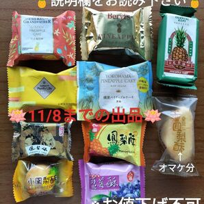 ベリーズ・オリエンタルコピ・チェリーグランドファーザー・万博 崎陽軒・一之軒・俊美・パイナップルケーキ 等 9+1点 台湾 お土産