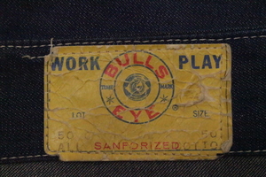 VintageOriginal flasher attaching 50's BullsEye coverall Work Denim jacket Vintage old clothes 