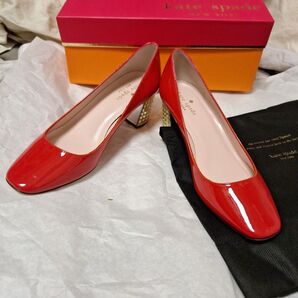 kate spade New York ケイトスペード レッド パンプス 赤いハイヒール エナメル