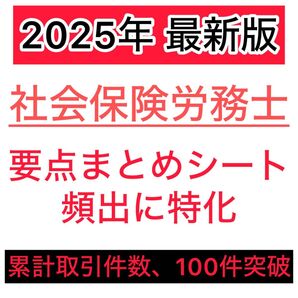 最新版対応 社労士 要点まとめシート|A4両面印刷 全12枚 合格 整理ノート 社会保険労務士 解説