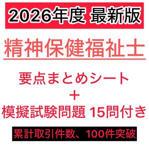 最新版 精神保健福祉士 国家試験対策 要点まとめシート 模擬試験付 28ページ
